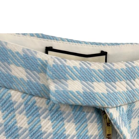 Revolve Assignment Chloe Trouser Pants Gingham Print Blue White Size Medium - Picture 4 of 13